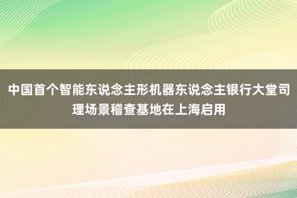 中国首个智能东说念主形机器东说念主银行大堂司理场景稽查基地在上海启用