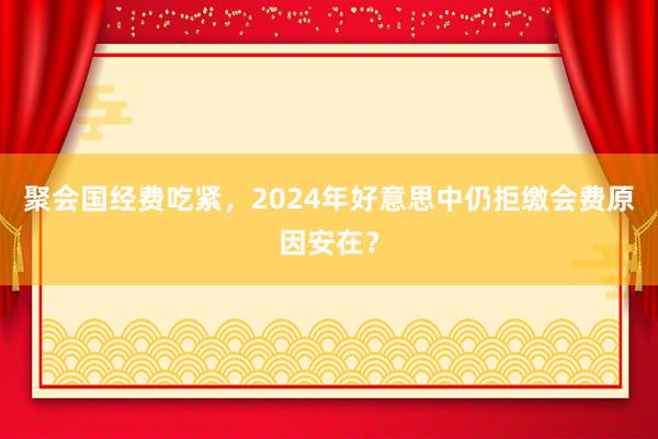 聚会国经费吃紧，2024年好意思中仍拒缴会费原因安在？